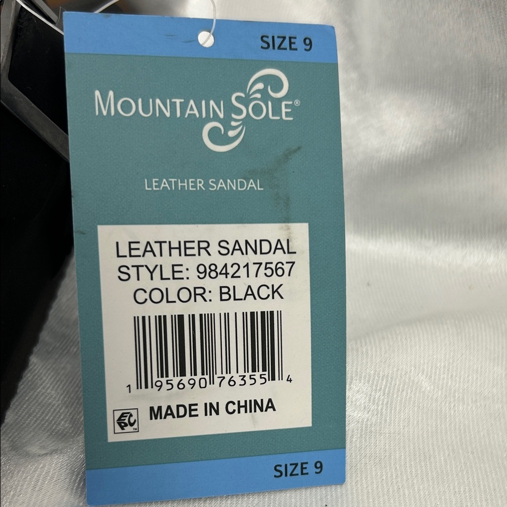 Mountain Sole Black Leather Sandals Woman’s Size 9 - Picture 2 of 6